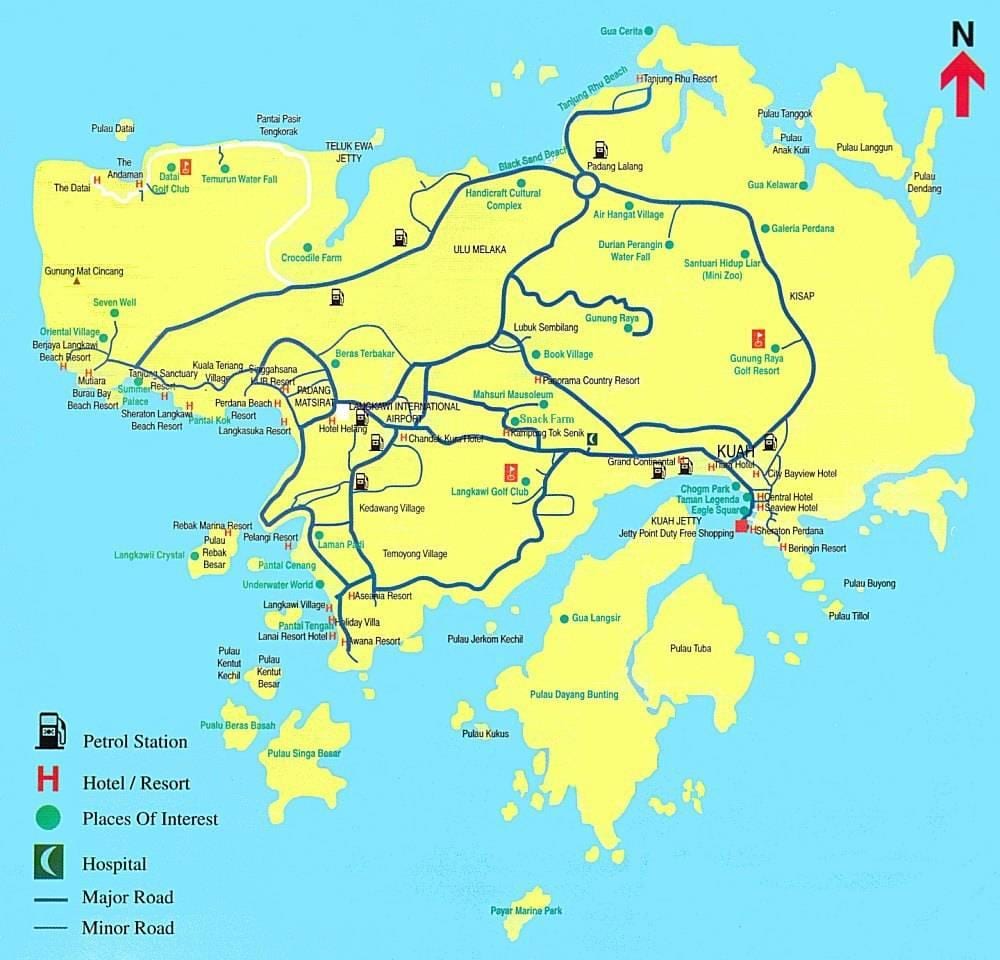 χάρτης της μαλαισίας και langkawi