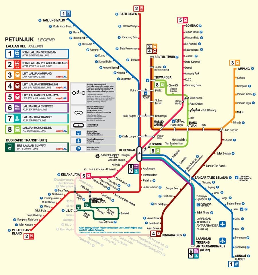 μαλαισία mrt χάρτης 2016