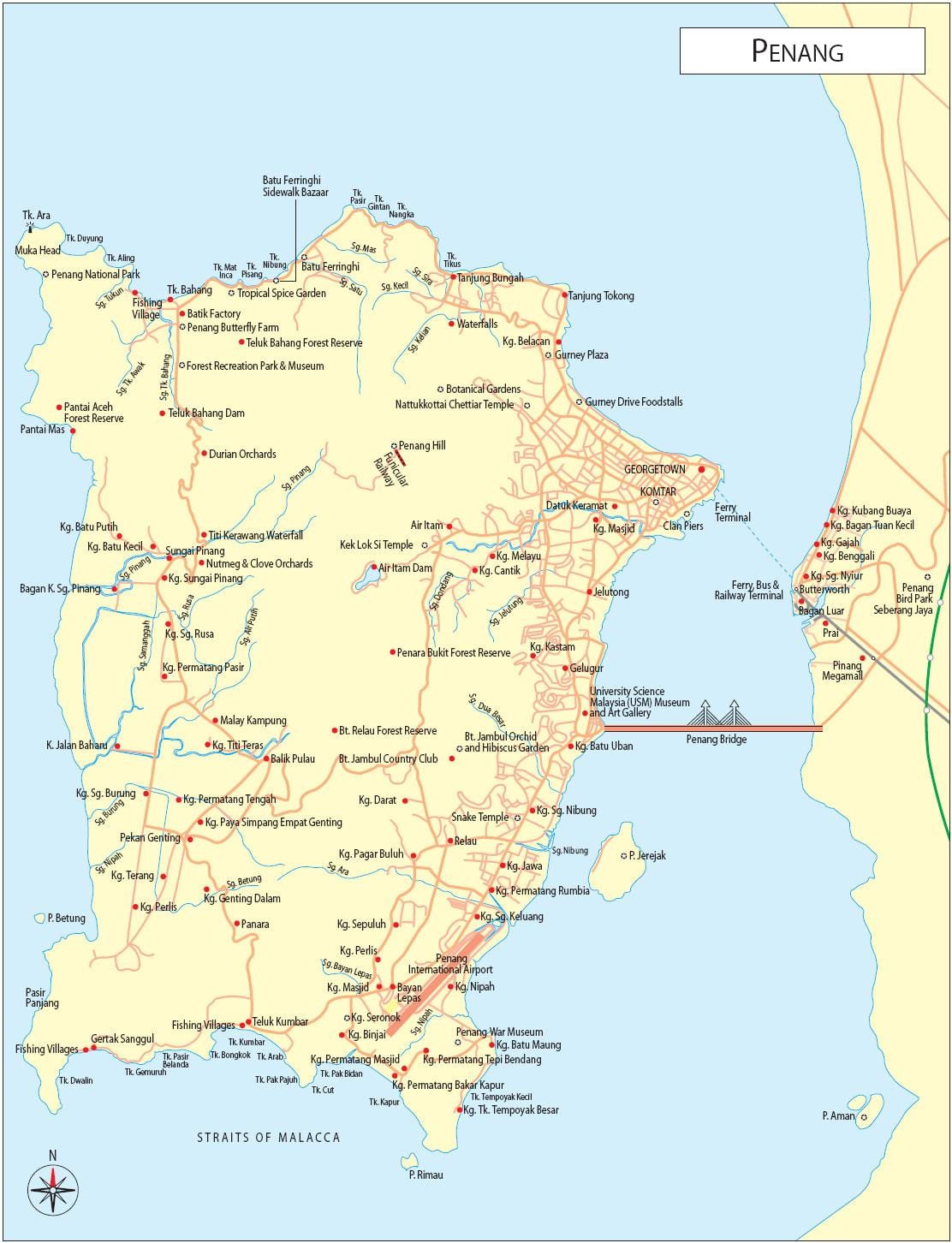 χάρτης pulau pinang μαλαισία
