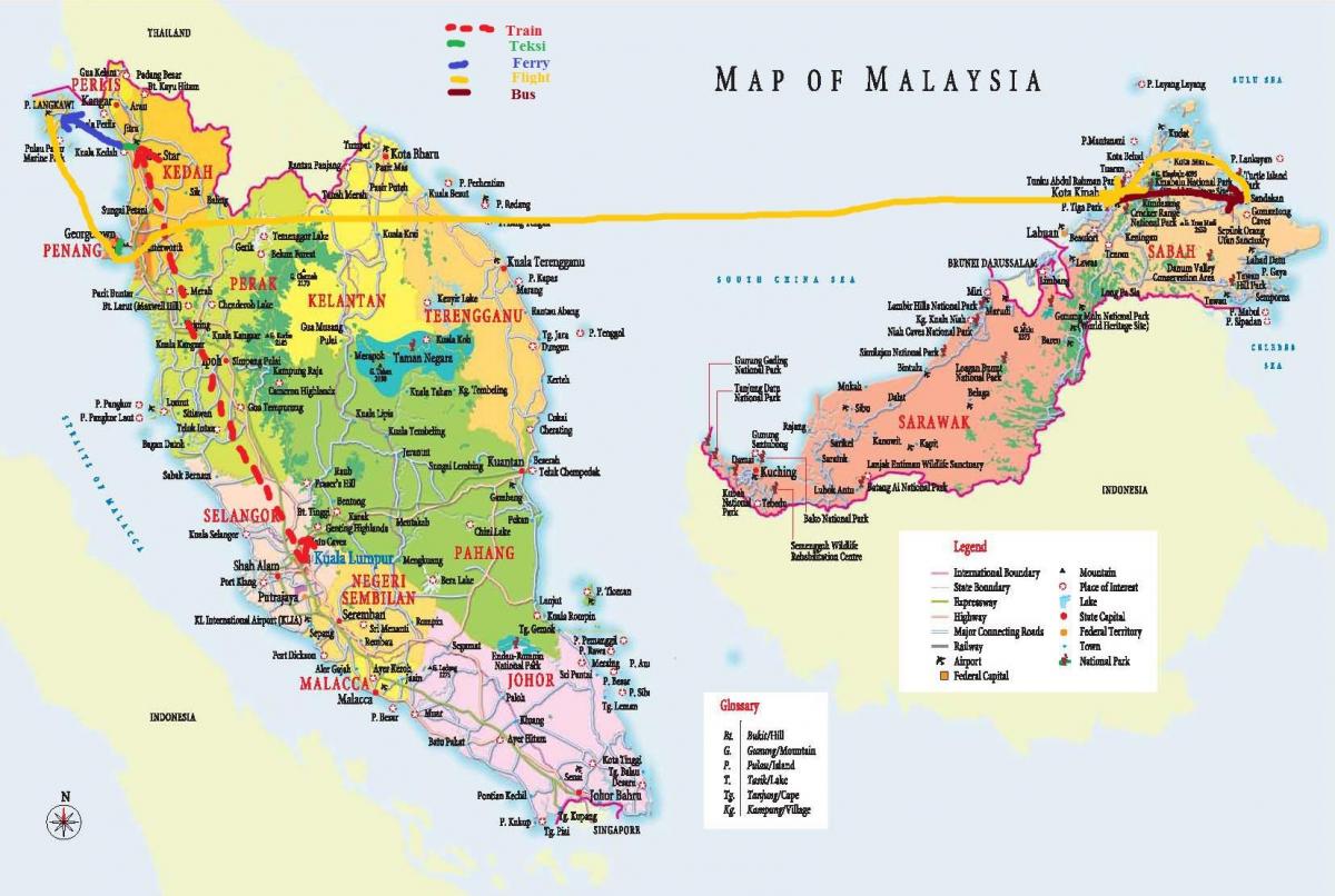 χάρτης μαλαισία hd