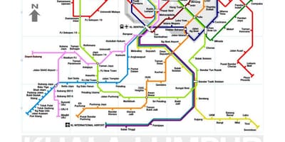 Mrt γραμμή 3 του χάρτη της διαδρομής μαλαισία