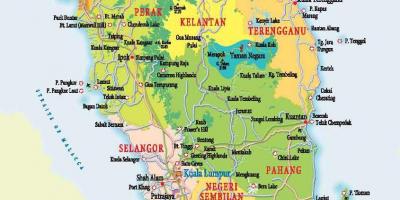 Χάρτης της δυτικής μαλαισία