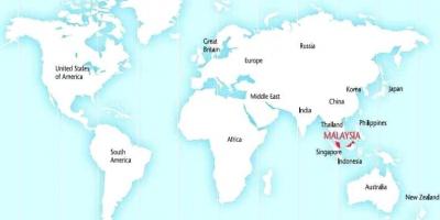Παγκόσμιο χάρτη που δείχνει τη μαλαισία
