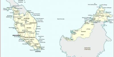 Λεπτομερής χάρτης της μαλαισίας